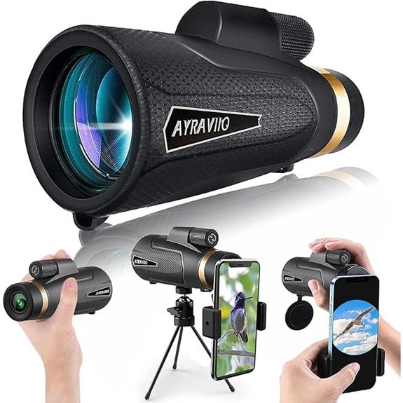 12x60 Monocular Telescope with Smartphone Holder and Tripod