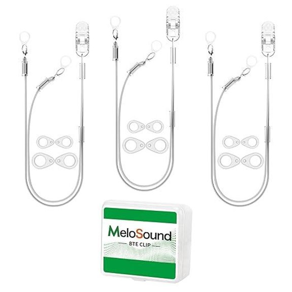 3-Pack Grey Hearing Aid Anti-Loss Clips Set