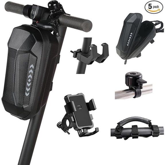 5pcs Electric Scooter Kit: EVA Bag Phone Holder Horn