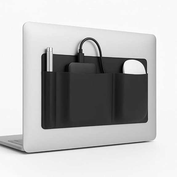 Adhesive Laptop Pouch Organizer for Cables & Accessories