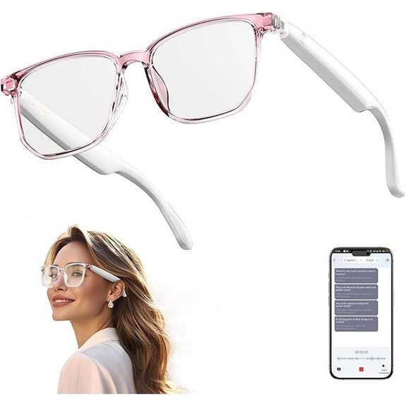 AI Smart Glasses with Translation Blue Light Filter HY-C8 White