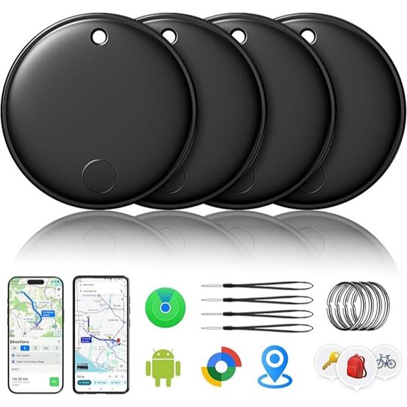 Air Tracker Smart Tags 4-Pack for Android iOS Luggage Finder