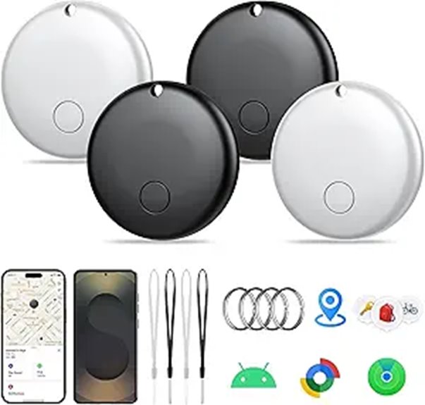 Air Tracker Tag 4 Pack for Find My/Google Find Hub