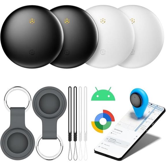 Air Tracker Tags 4-Pack with Case for Android Bluetooth Tracker