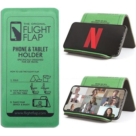 Airplane Phone Holder: Flexible Folding Desk Stand (Green)