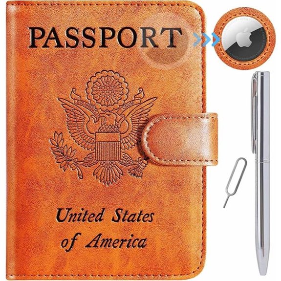 Airtag Passport Holder Wallet RFID Leather Case