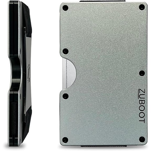 Aluminum RFID Wallet for Men with Cash Strap