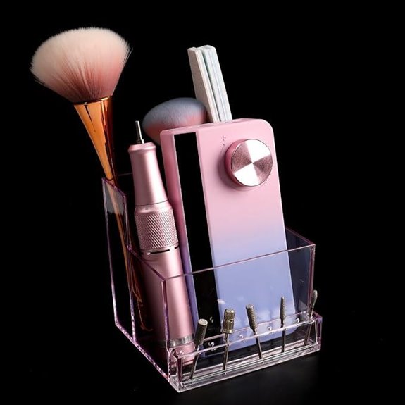 ANGNYA Nail Drill Bit Holder – 10 Holes Pink