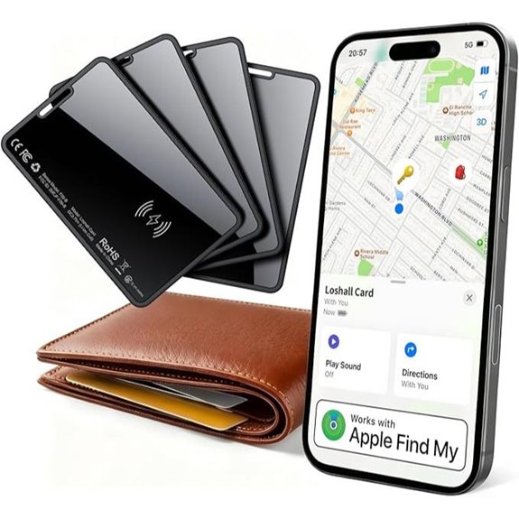 Apple MFi Slim Wallet Tracker Card 4 Pack for Find My 2026