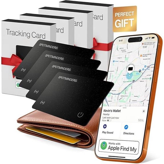 SPOTMINDERS Apple MFI Wallet Tracker 4-Pack