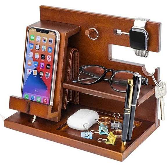 Awofer Wood Phone Docking Station Organizer