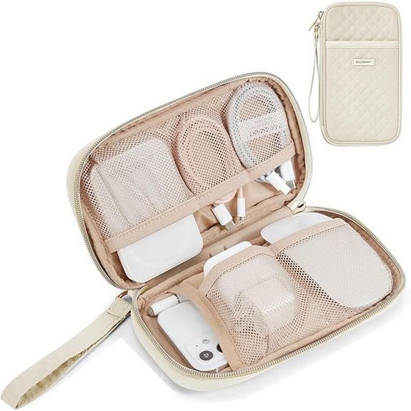 BAGSMART Cord Organizer Travel Case for Cables Beige