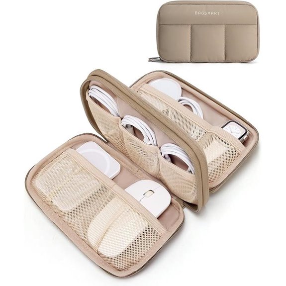 BAGSMART Electronics Organizer Travel Case Khaki