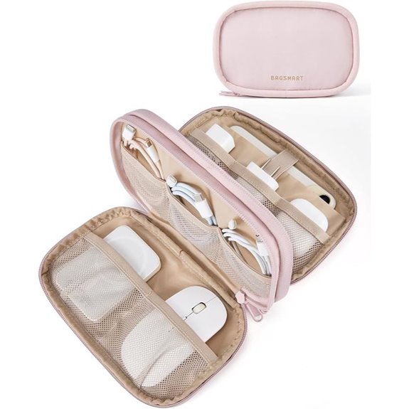 BAGSMART Cord Organizer Travel Cable Bag (Pink)