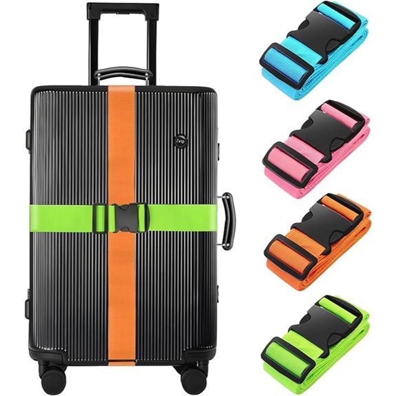 BILIONE 4 Pack Luggage Straps TSA Approved