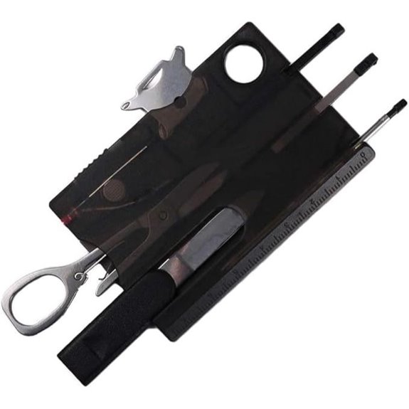black 12 in 1 pocket credit card multitool
