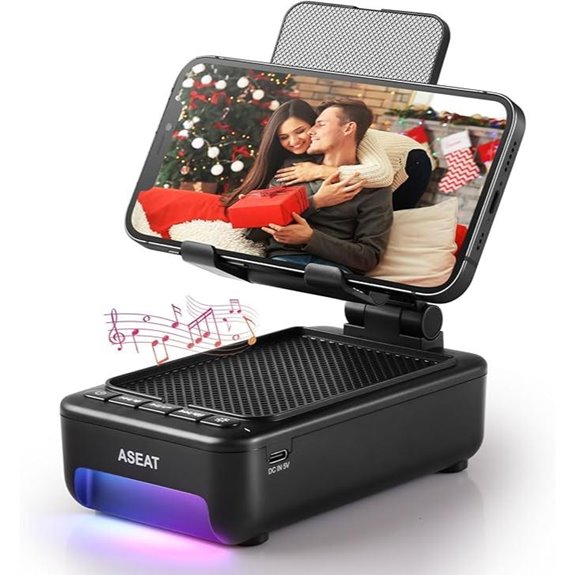 Bluetooth Speaker Cell Phone Stand with LED Light Gifts