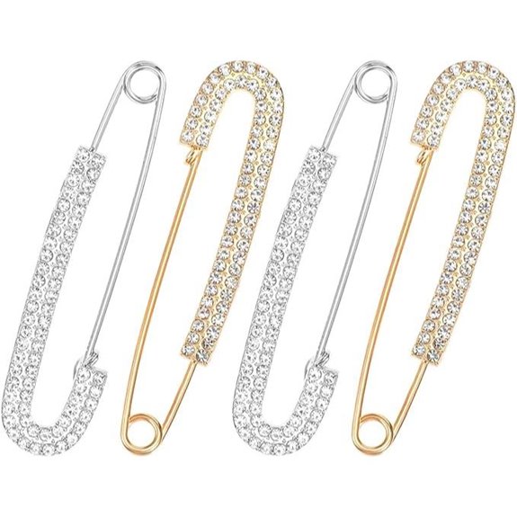 Bremorou Rhinestone Safety Pins (4)