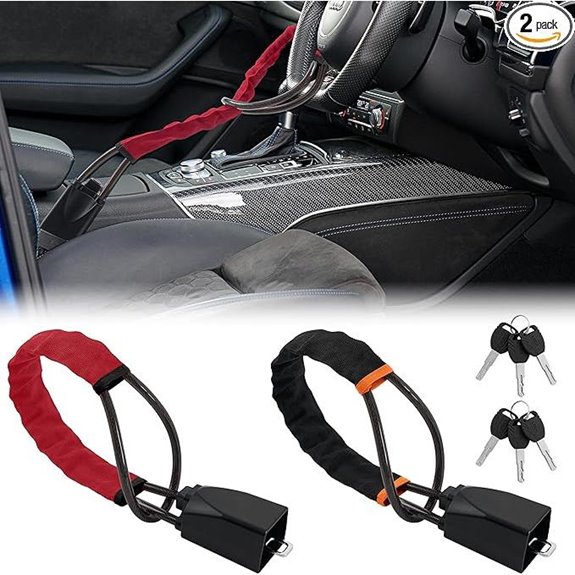 Car Steering Wheel Lock – 2 Pack 17” 3 Keys Included