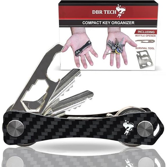 Carbon Fiber Key Holder with Multikey Organizer