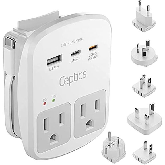 Ceptics 35W Universal Travel Adapter Kit (Multi-Region)