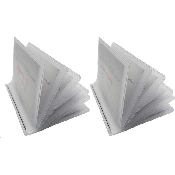clear plastic wallet inserts 6 pages pair