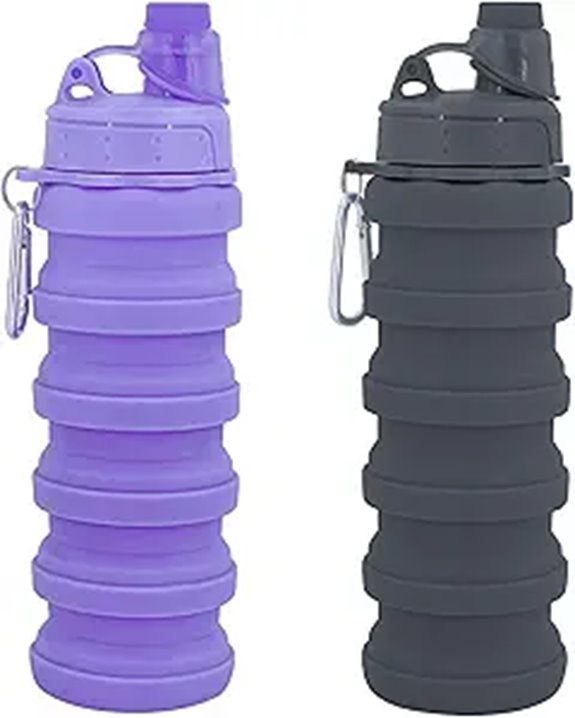 Collapsible 500ml Travel Water Bottle with Mountaineering Buckle