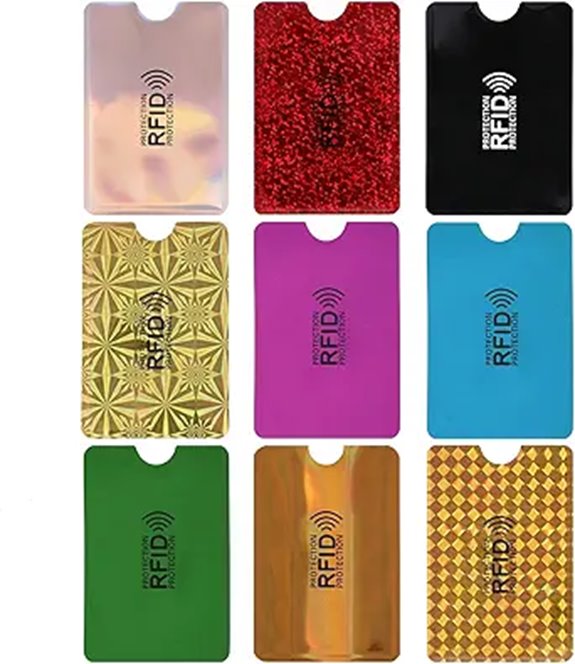 Colorful RFID Card Holder: 9-Piece Card Sleeves Set