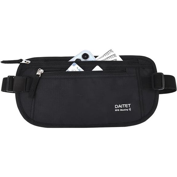 DAITET Money Belt with RFID Passport Wallet