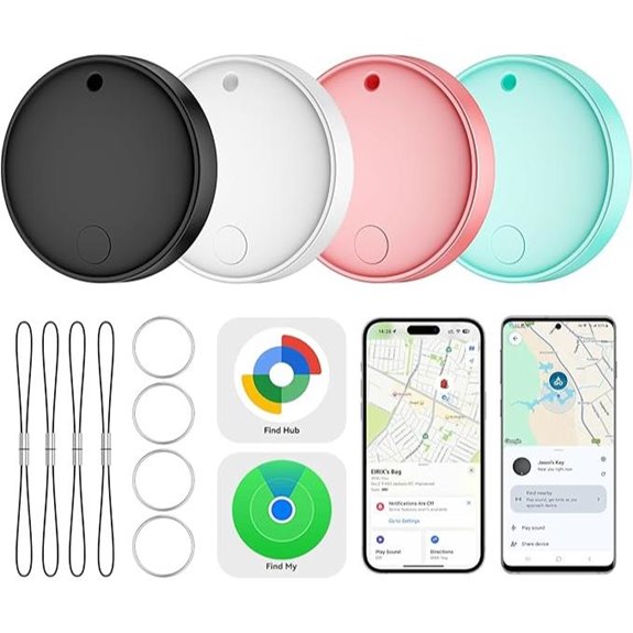 Dual System Smart Tag Tracker for iOS & Android (4 Pack)