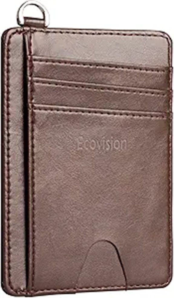 EcoVision Slim Wallet with RFID Blocking Detachable D-Shackle