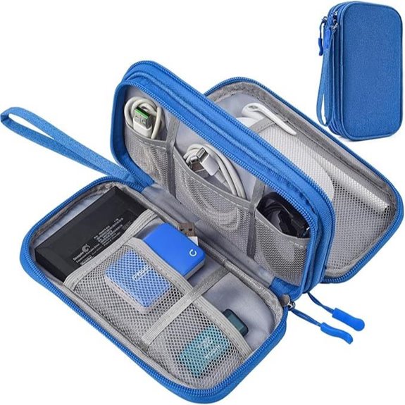 Electronics Organizer Pouch: Travel Cable & Gadget Case (Blue)