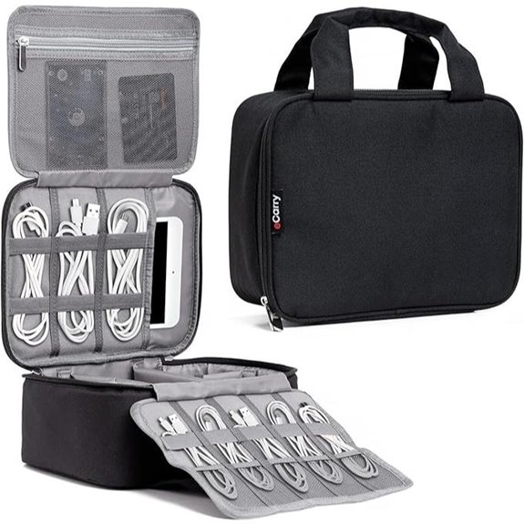 Electronics Organizer Case with Multi-Layer Compartments