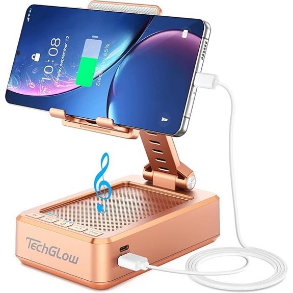 TechGlow Foldable Phone Stand with Bluetooth Speaker Gift