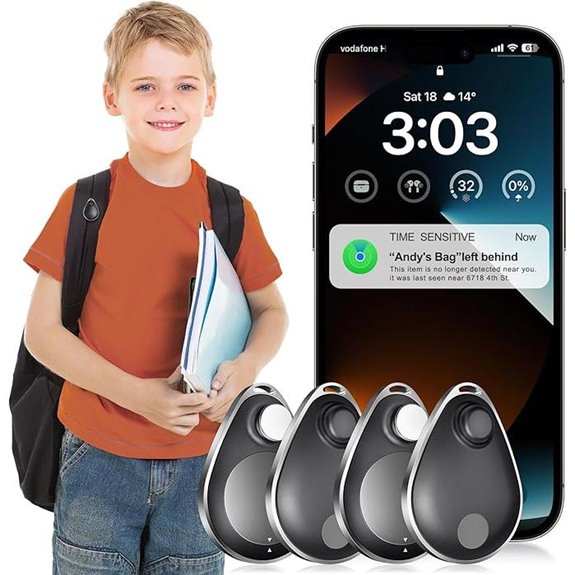 GPS Tracker for Kids 4-Pack with Pins (iOS)