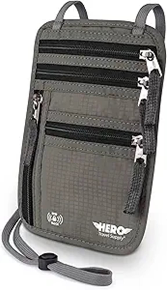 HERO RFID Neck Wallet Passport Holder