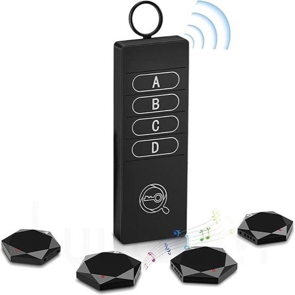 Key Finder: 80DB+ Tracking Device Set (4 Receivers)