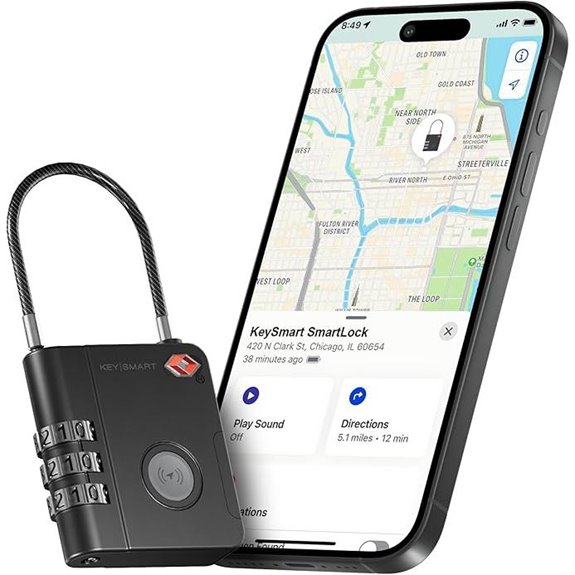 KeySmart SmartLock Luggage Lock with GPS Tracker