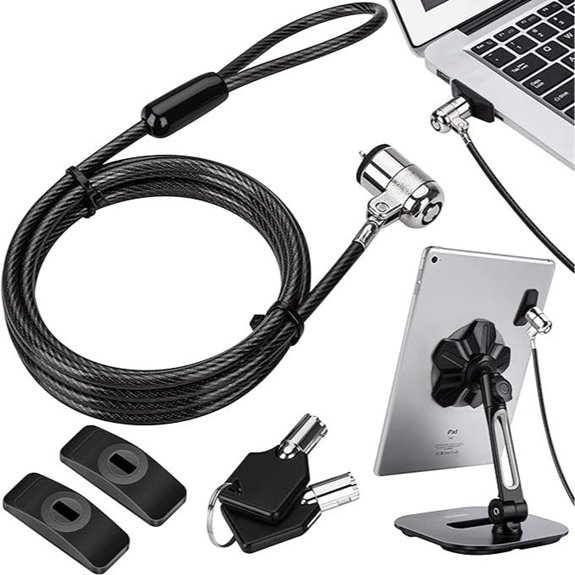 AboveTEK Laptop/Tablet Lock with 2 Keys and Adhesive Anchors