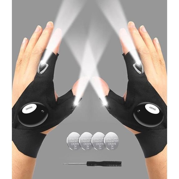 LED Flashlight Gloves: Gifts for Men Camping & Fishing