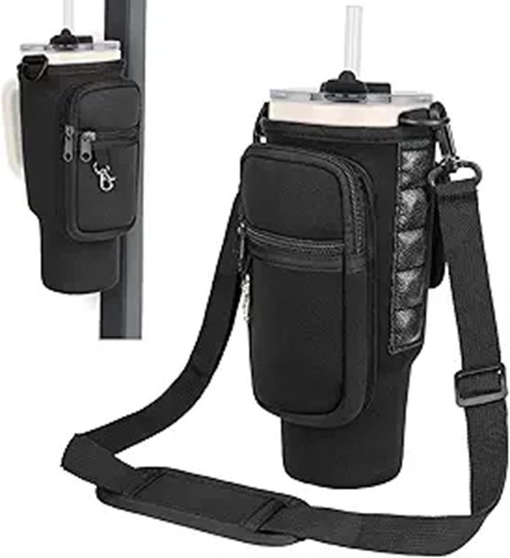 Magnetic Water Bottle Carrier with Phone Pocket