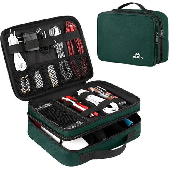 MATEIN Travel Electronics Organizer with Handle Peacock Blue