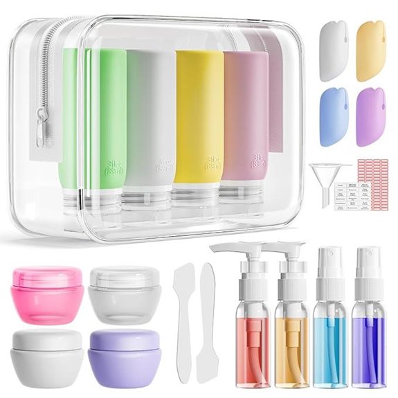 Muslish 21-Pack Leak-Proof Travel Bottles Set