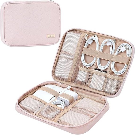 NISHEL Travel Cord Organizer Case - Pink Essentials