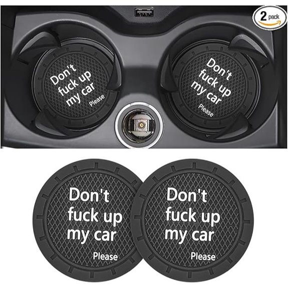 Non-Slip Cup Holder Coasters 2 Pack (2.75)