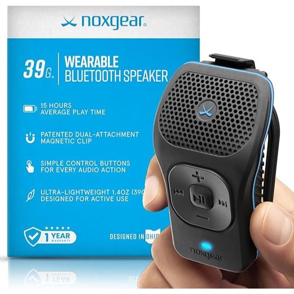Noxgear Wearable Bluetooth Speaker with Clip-On Mic