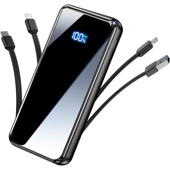 Portable 50000mAh Power Bank with Built-in Cable PD