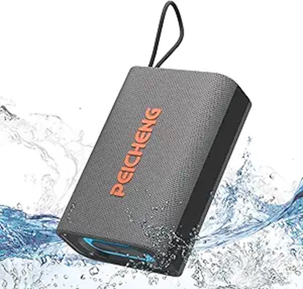 Portable Bluetooth Speaker with RGB Lights Waterproof 1pc (Gray)