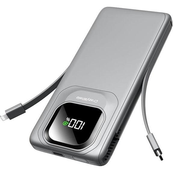 portable charger with built in usb c cables