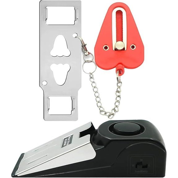 Portable Door Lock & Alarm Set for Home Security
